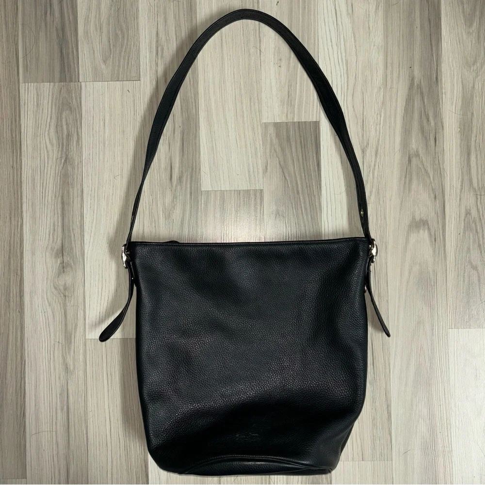 Coach Black Pebble Leather Sonoma Bucket Crossbody Bag Adjustable‎ Straps